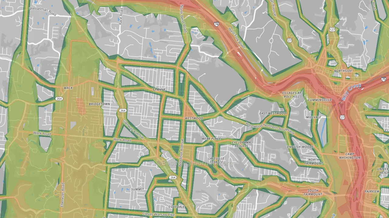 45211, OH Map of Noise Levels in 45211