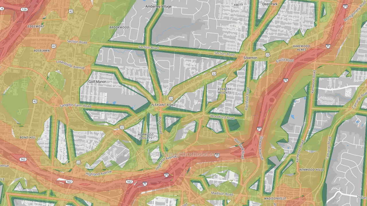 45213, OH Map of Noise Levels in 45213