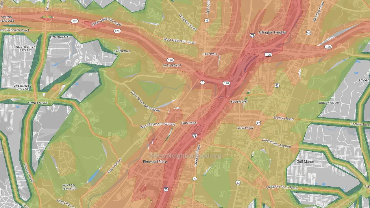 45216, OH Map of Noise Levels in 45216