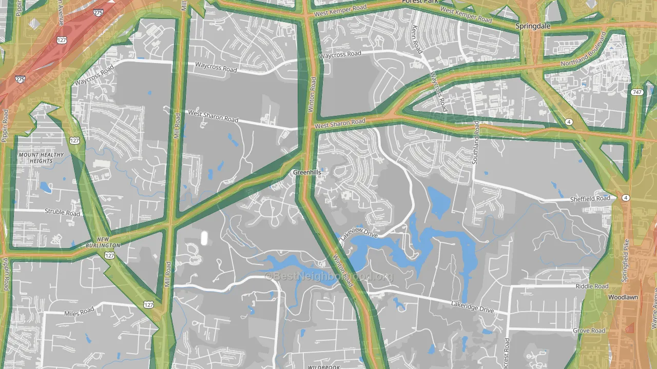 45218, OH Map of Noise Levels in 45218