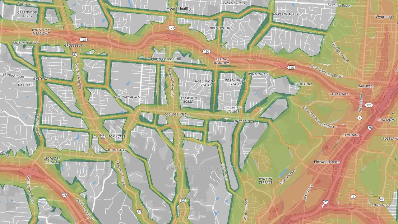 45224, OH Map of Noise Levels in 45224