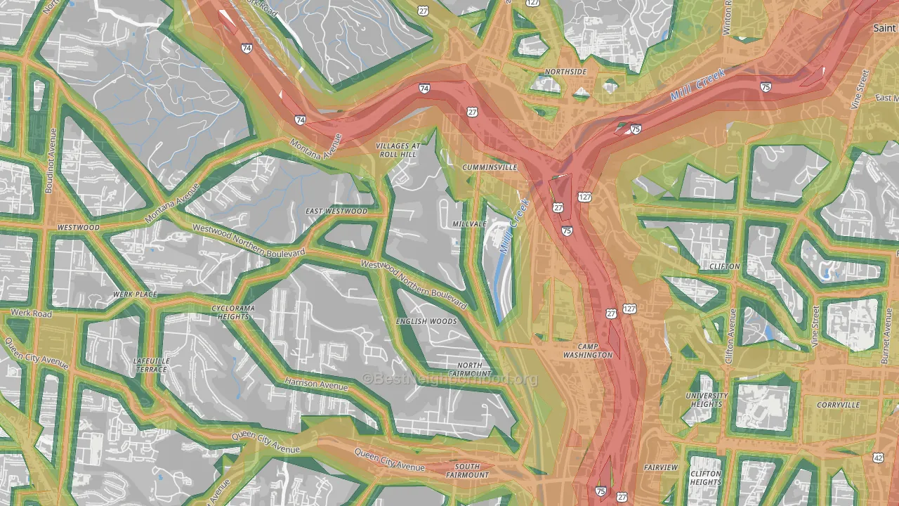 45225, OH Map of Noise Levels in 45225
