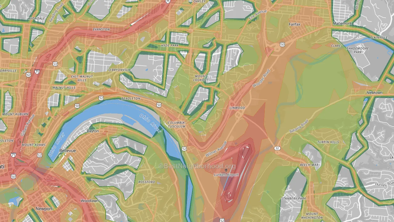 45226, OH Map of Noise Levels in 45226