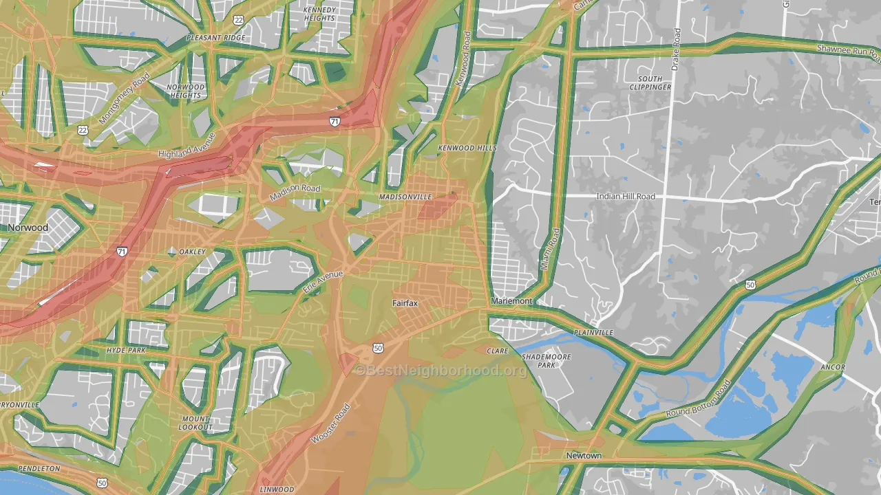 45227, OH Map of Noise Levels in 45227