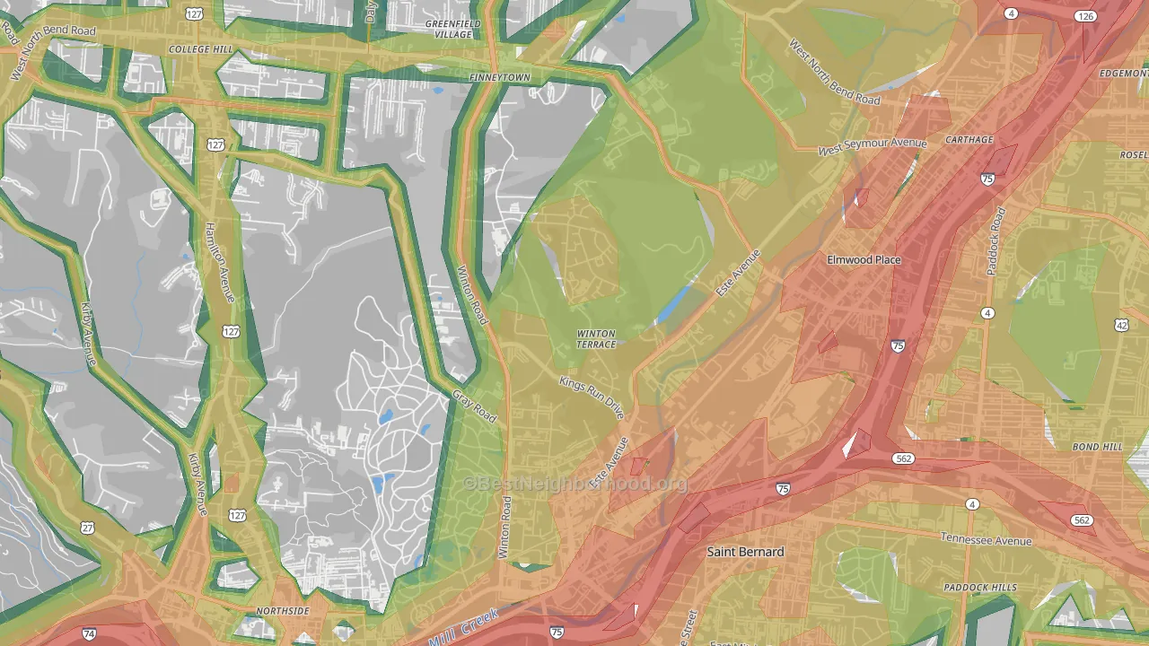 45232, OH Map of Noise Levels in 45232