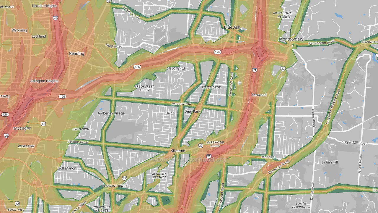 45236, OH Map of Noise Levels in 45236