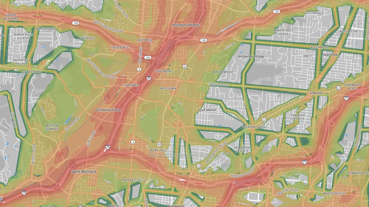 45237, OH Map of Noise Levels in 45237