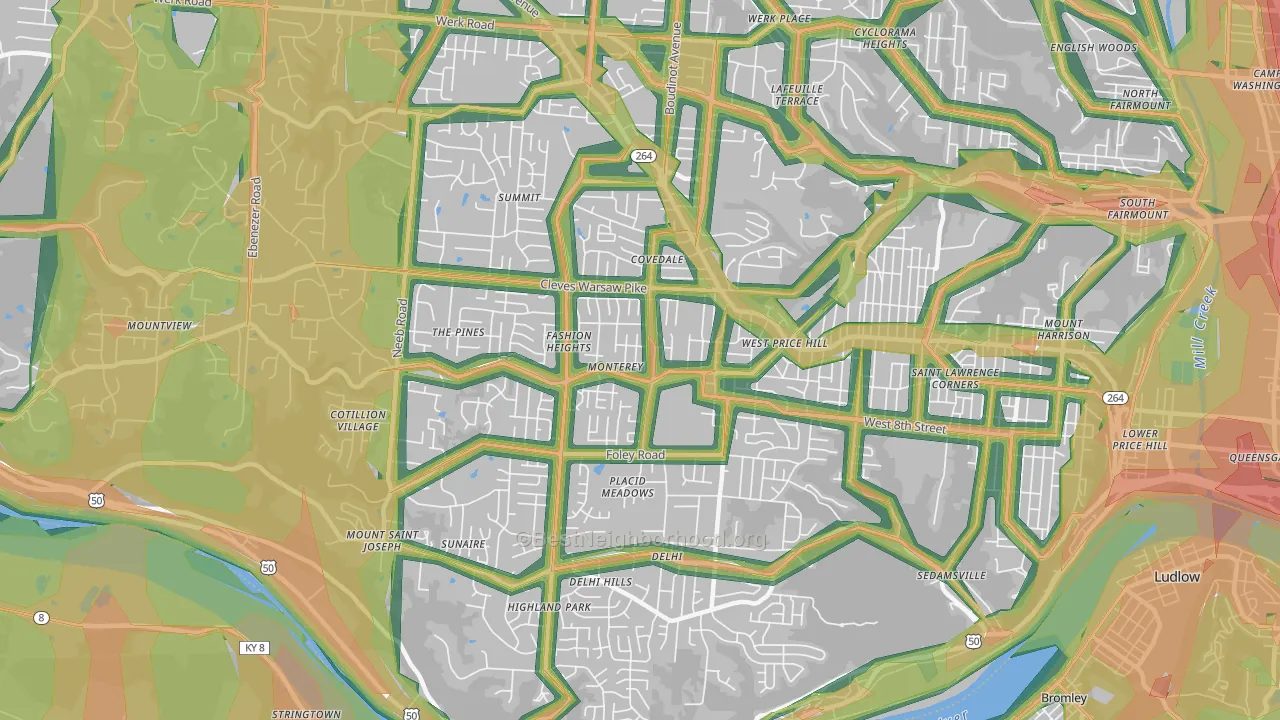 45238, OH Map of Noise Levels in 45238