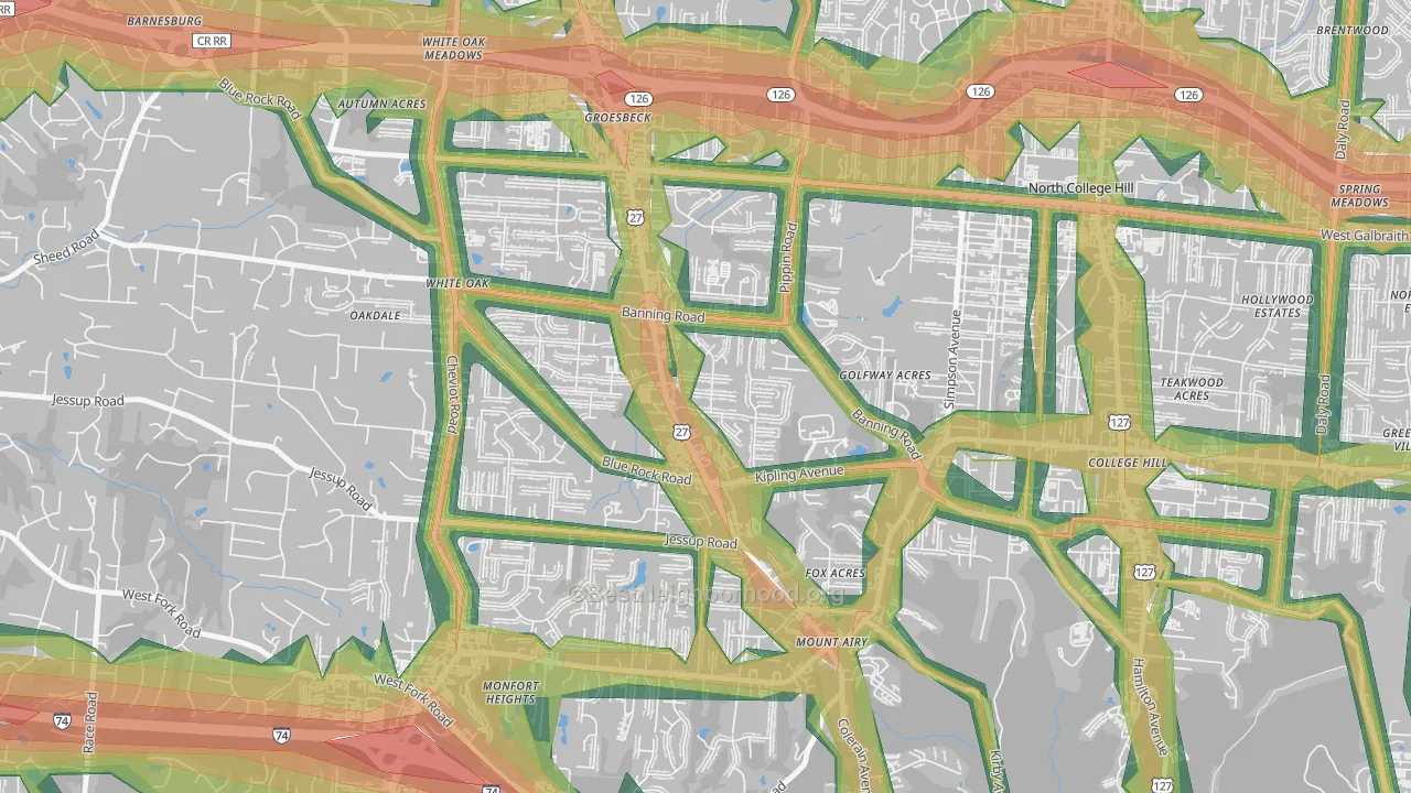 45239, OH Map of Noise Levels in 45239