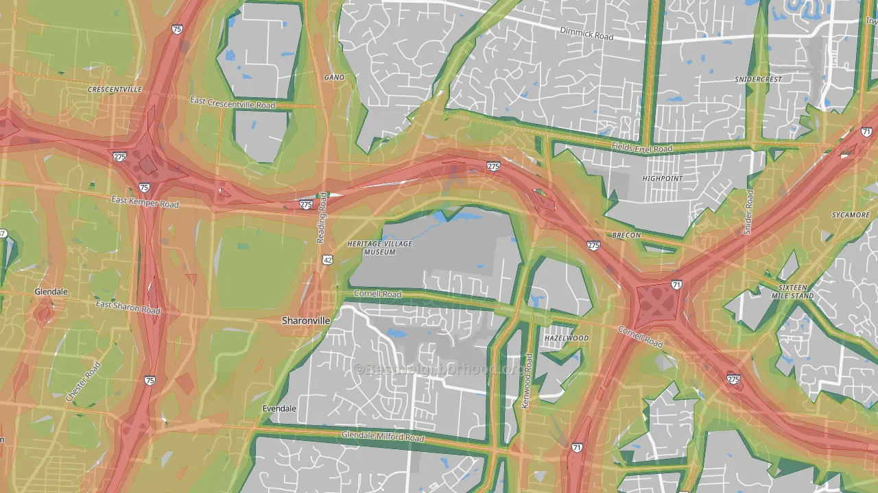 45241, OH Map of Noise Levels in 45241