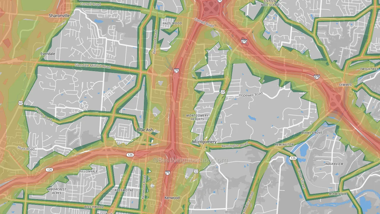 45242, OH Map of Noise Levels in 45242
