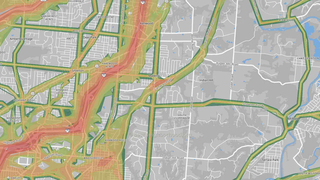 45243, OH Map of Noise Levels in 45243