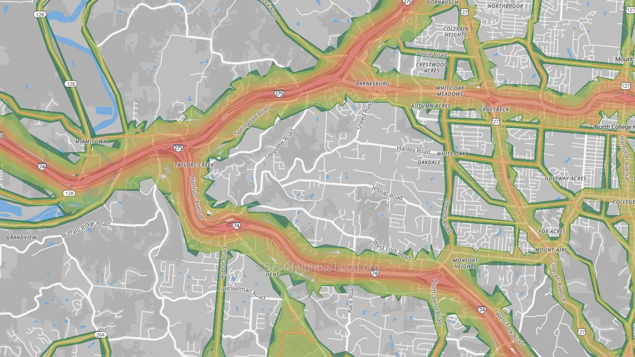 45247, OH Map of Noise Levels in 45247