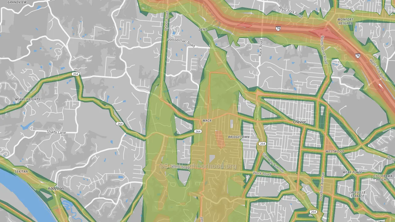 45248, OH Map of Noise Levels in 45248