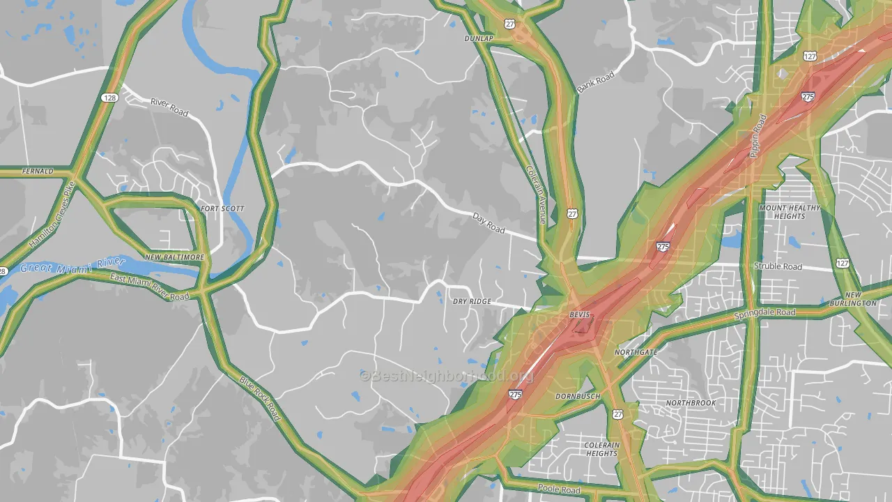45252, OH Map of Noise Levels in 45252