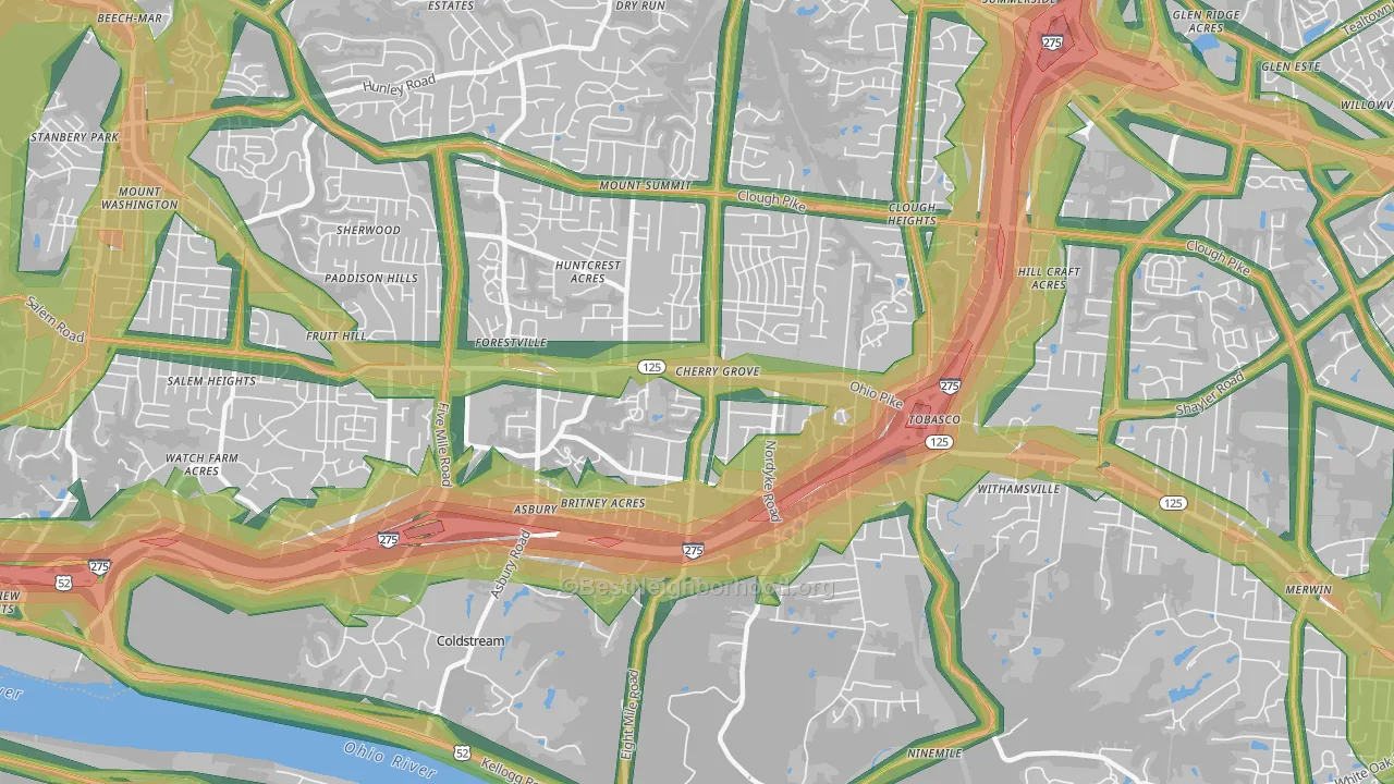 45255, OH Map of Noise Levels in 45255