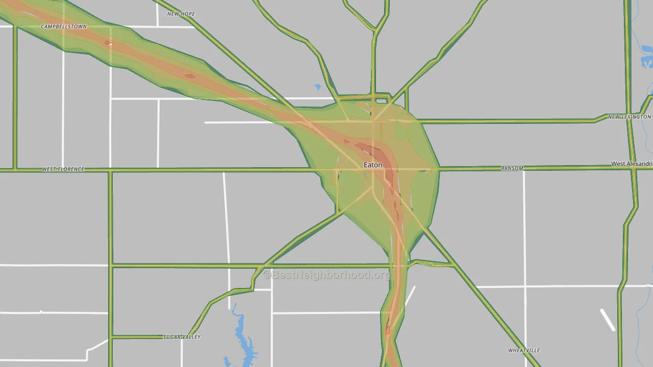45320, OH Map of Noise Levels in 45320