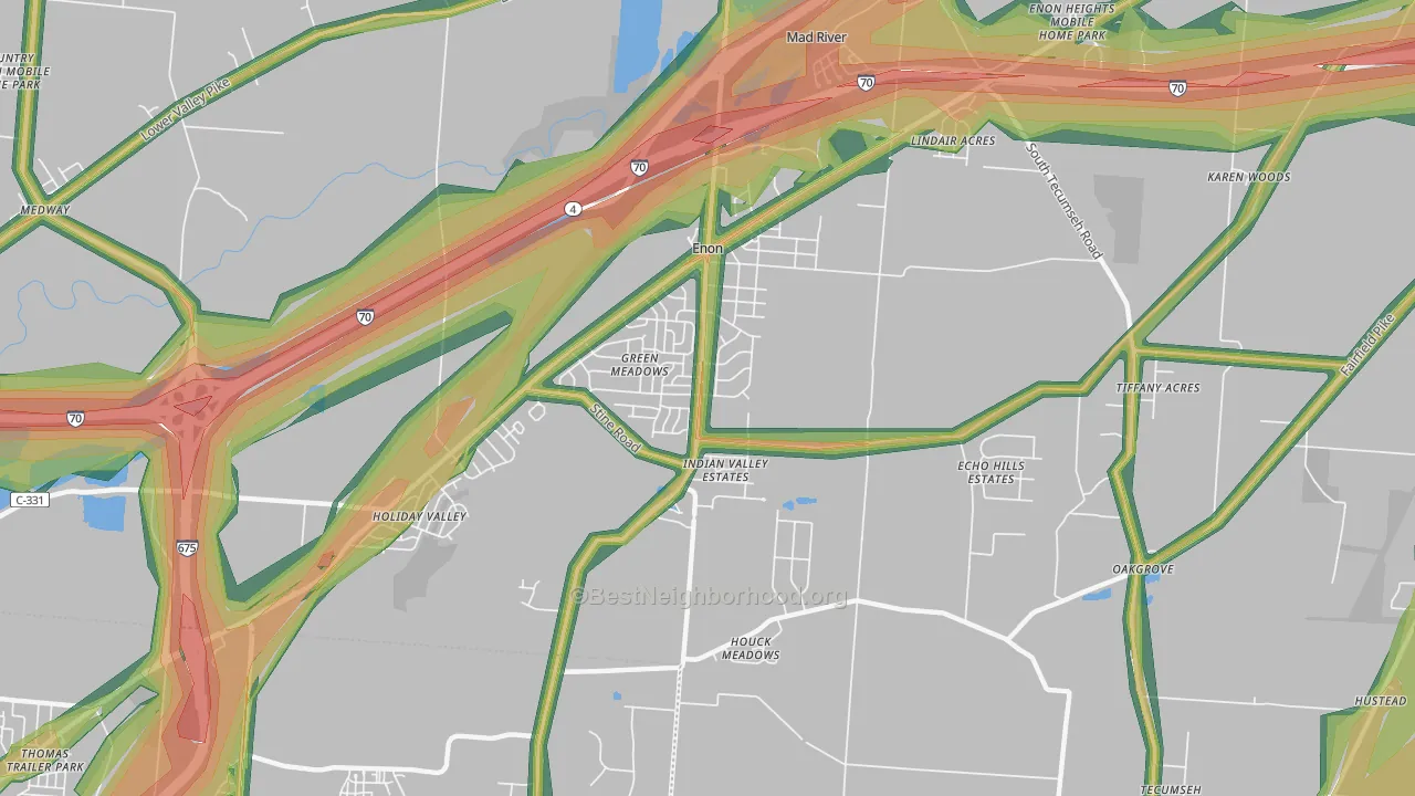 45323, OH Map of Noise Levels in 45323