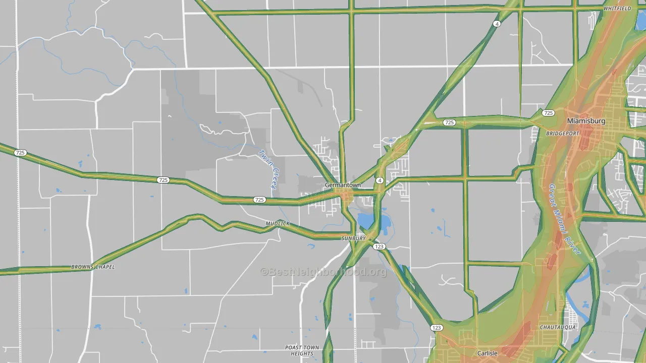 45327, OH Map of Noise Levels in 45327
