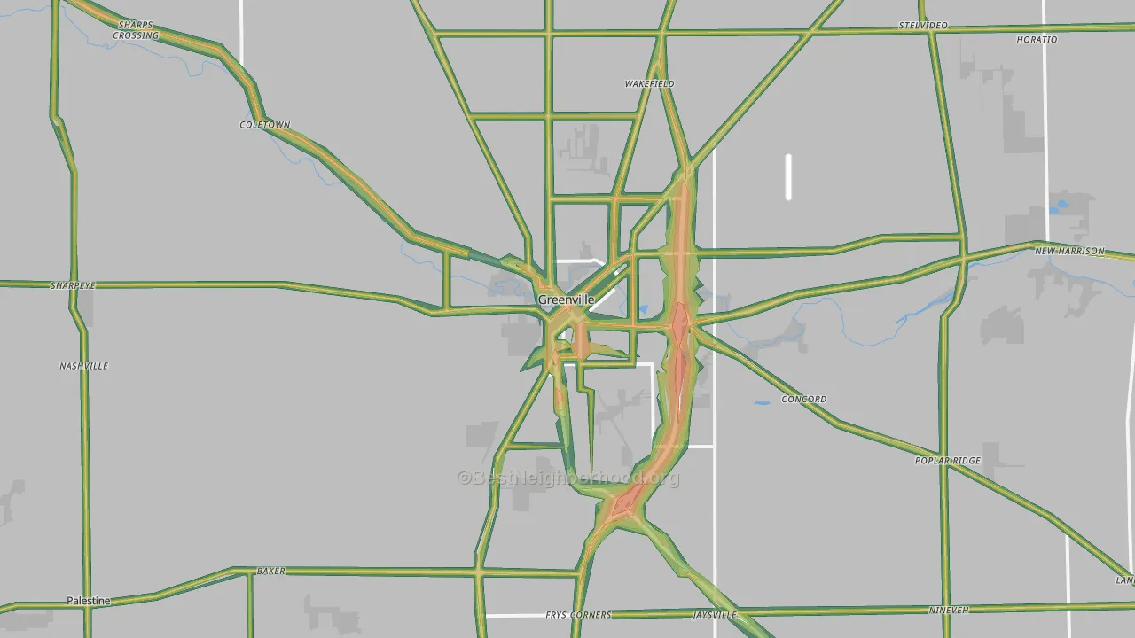 45331, OH Map of Noise Levels in 45331