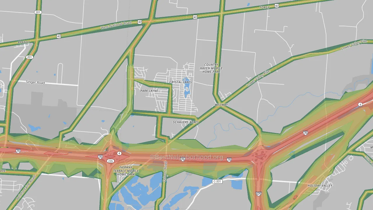 45341, OH Map of Noise Levels in 45341