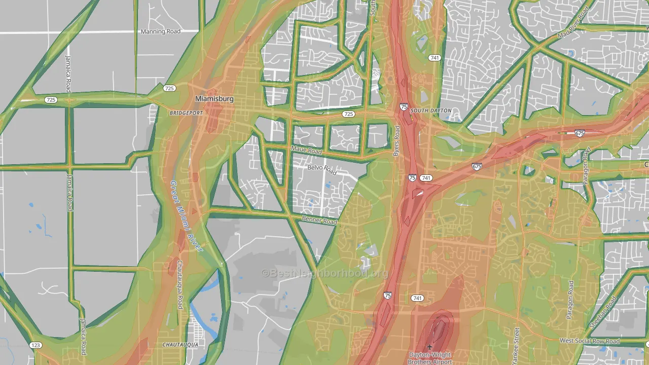 45342, OH Map of Noise Levels in 45342