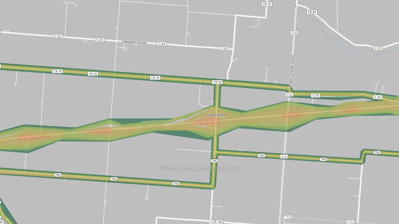 45353, OH Map of Noise Levels in 45353
