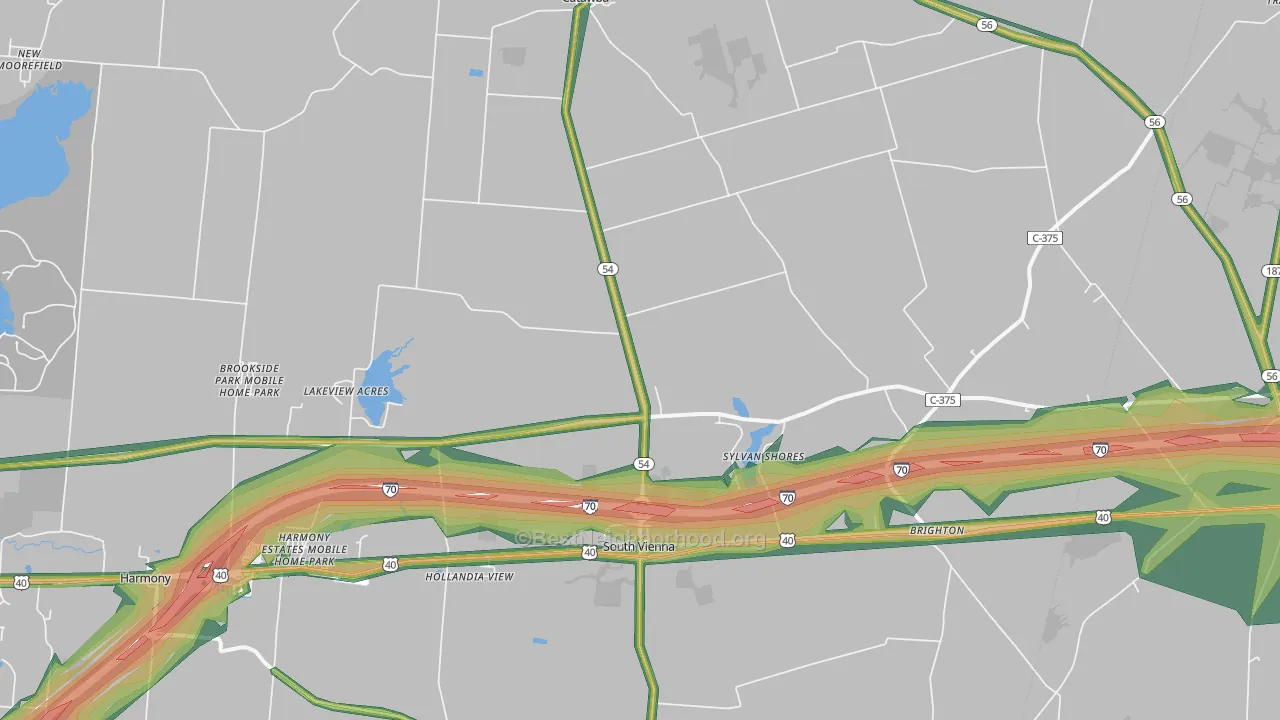 45369, OH Map of Noise Levels in 45369
