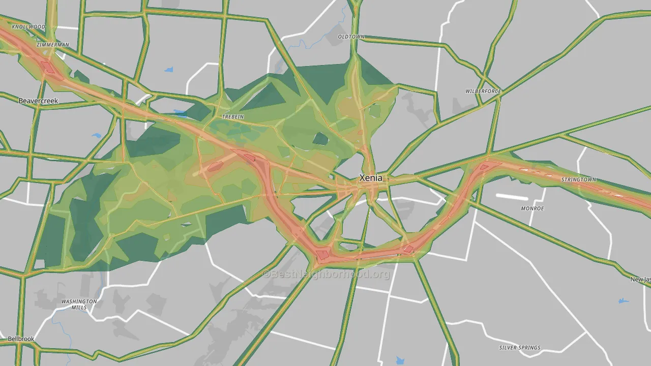 45385, OH Map of Noise Levels in 45385