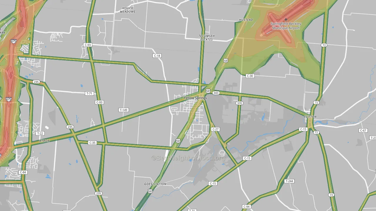45387, OH Map of Noise Levels in 45387