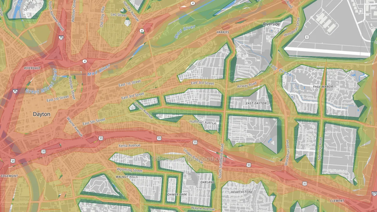 45403, OH Map of Noise Levels in 45403