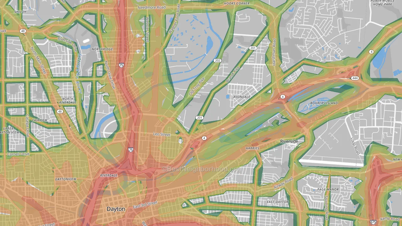 45404, OH Map of Noise Levels in 45404