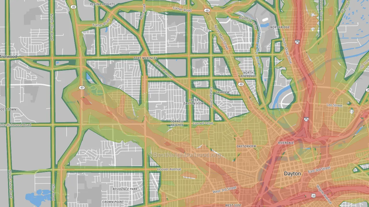 45406, OH Map of Noise Levels in 45406