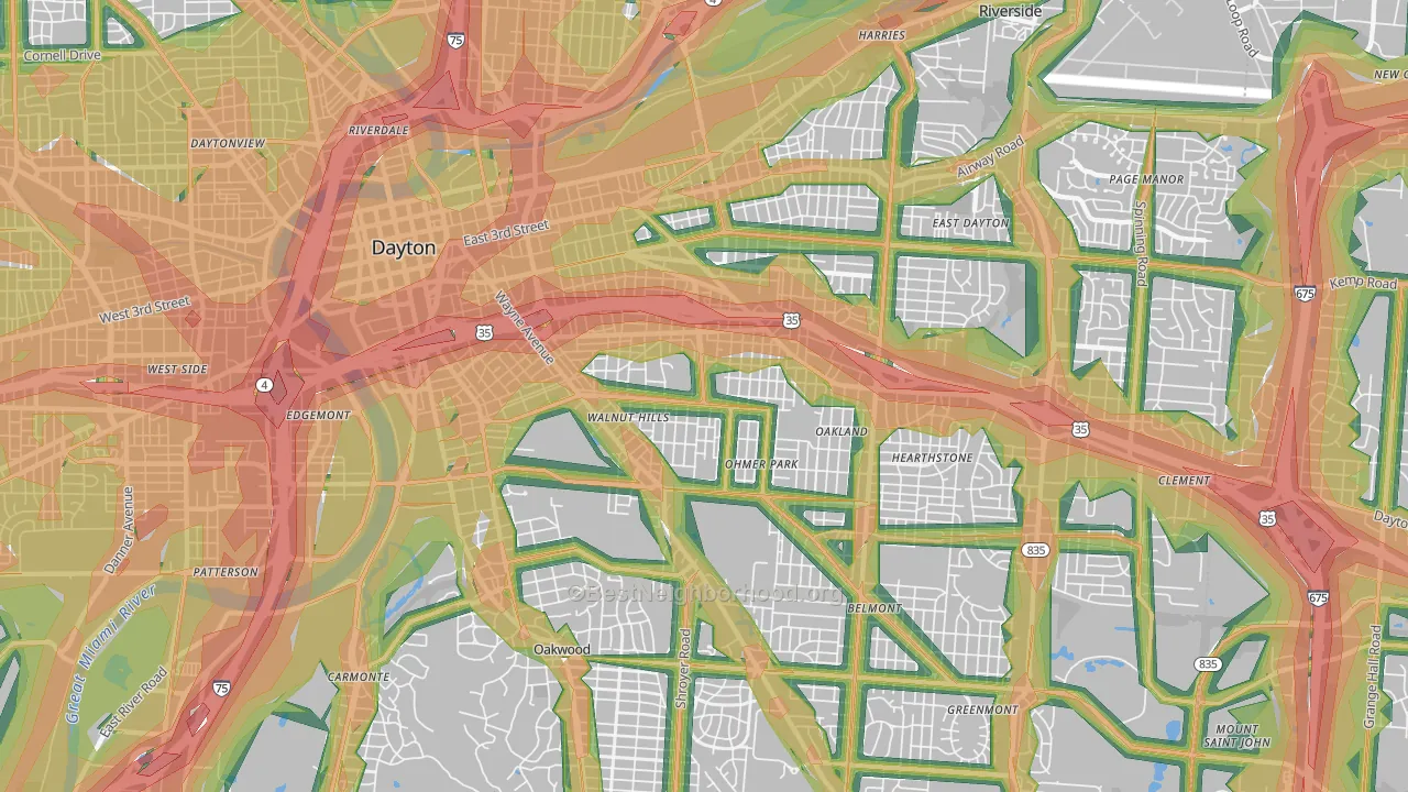 45410, OH Map of Noise Levels in 45410