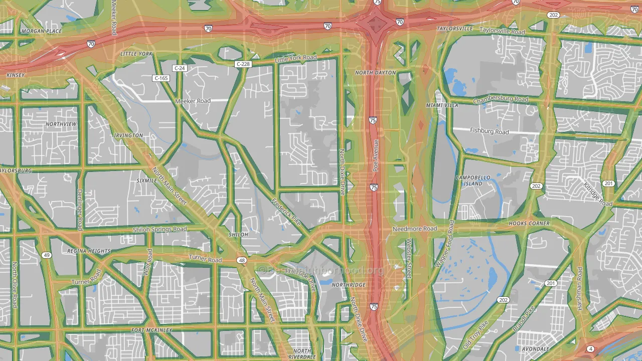 45414, OH Map of Noise Levels in 45414