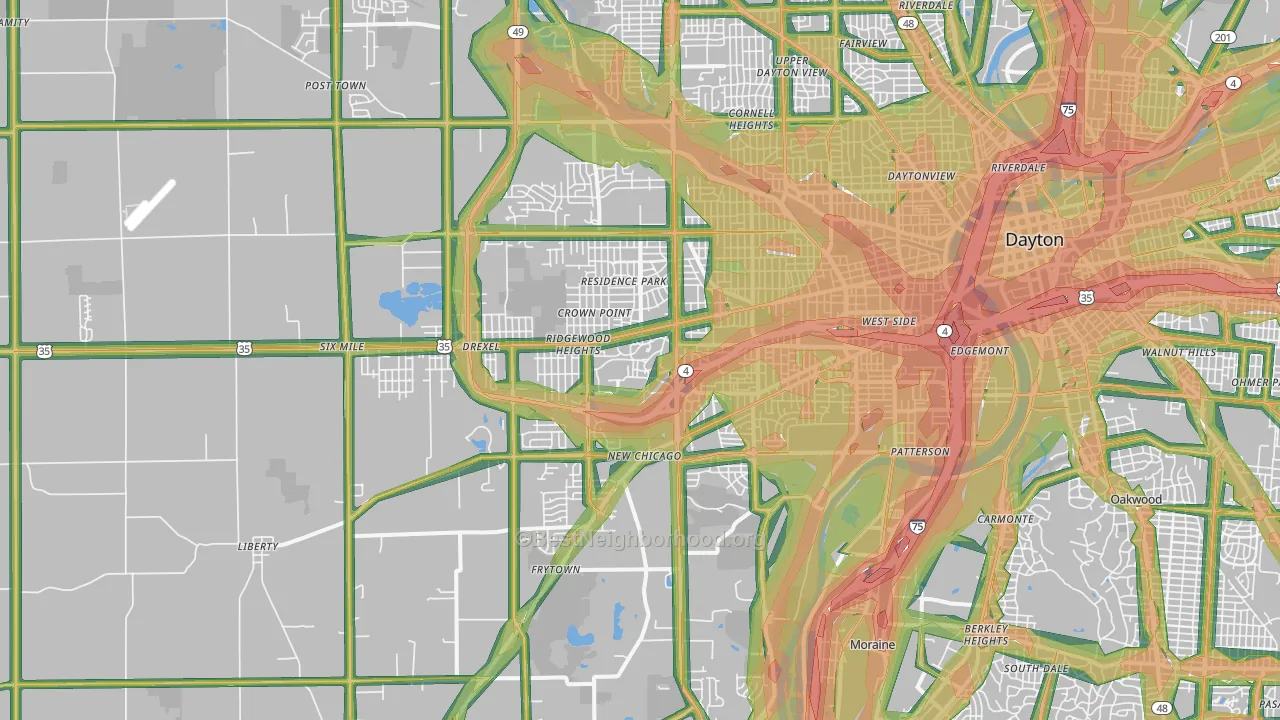 45417, OH Map of Noise Levels in 45417