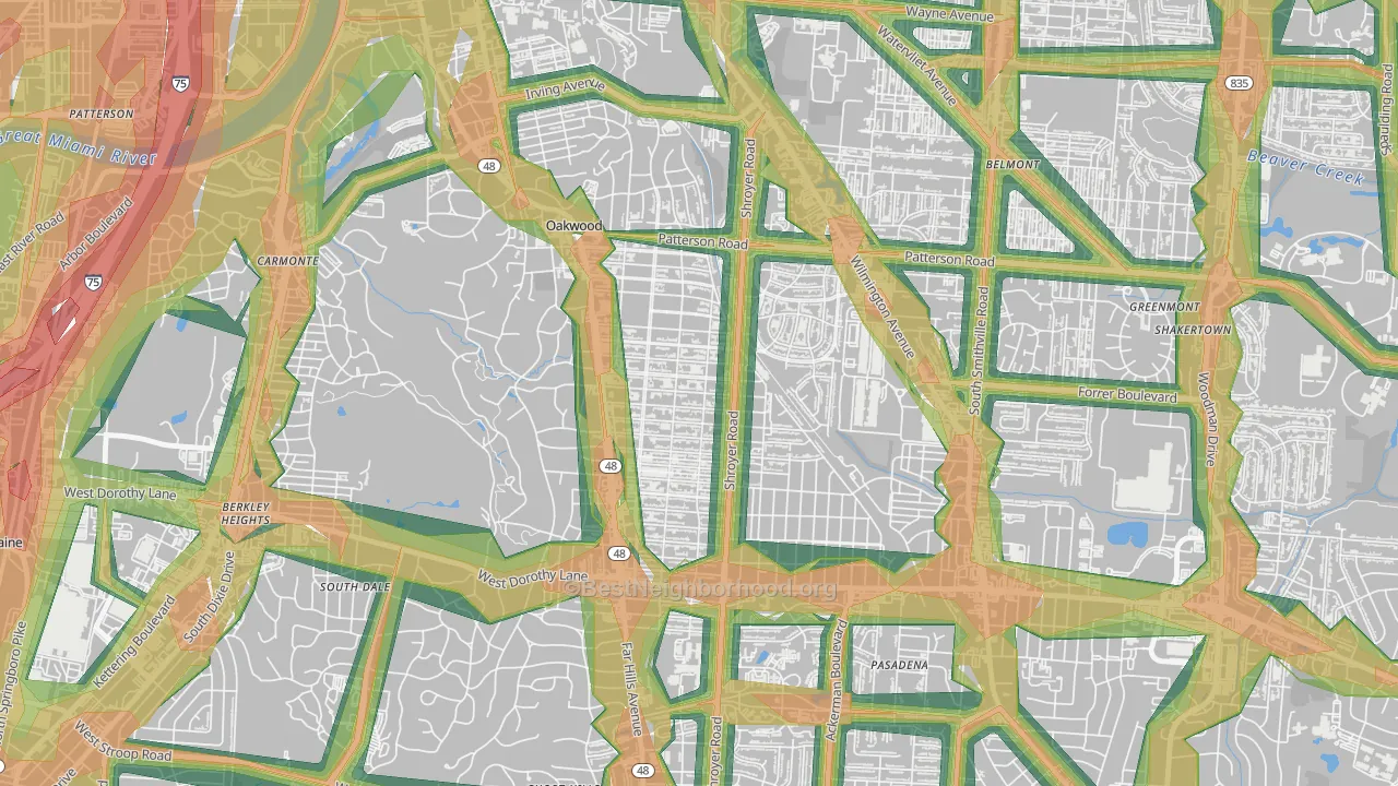 45419, OH Map of Noise Levels in 45419