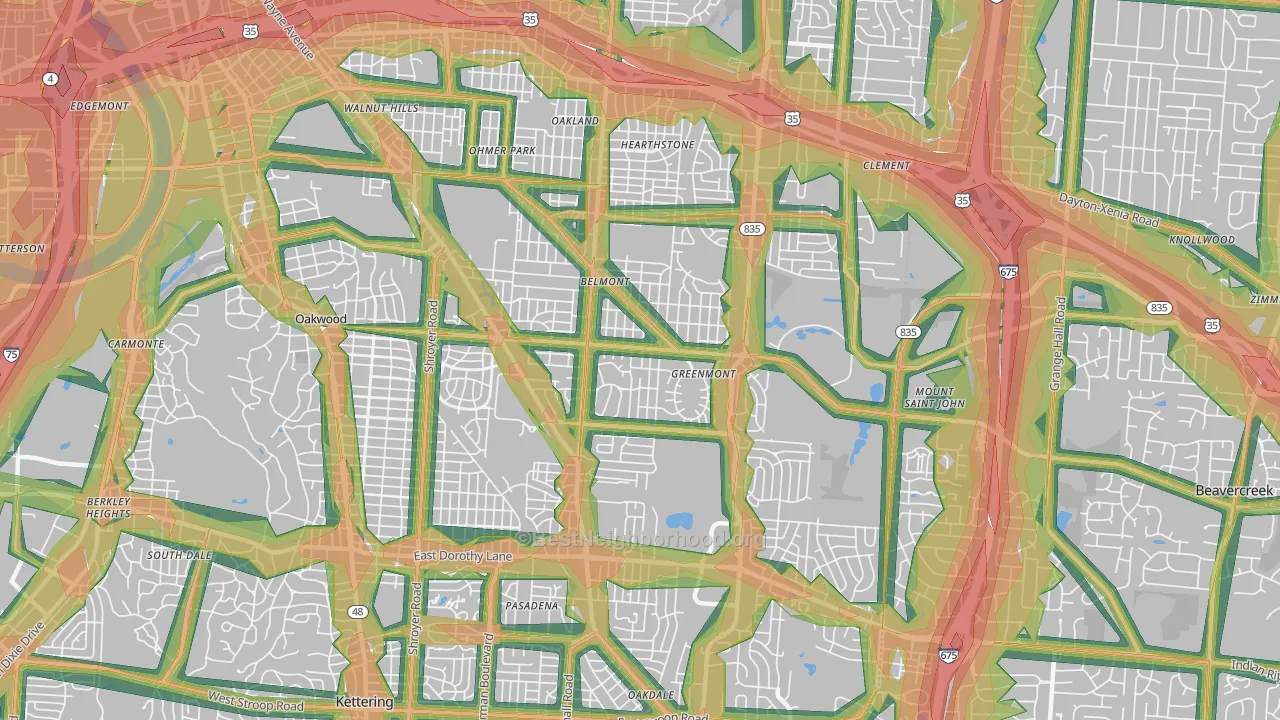 45420, OH Map of Noise Levels in 45420
