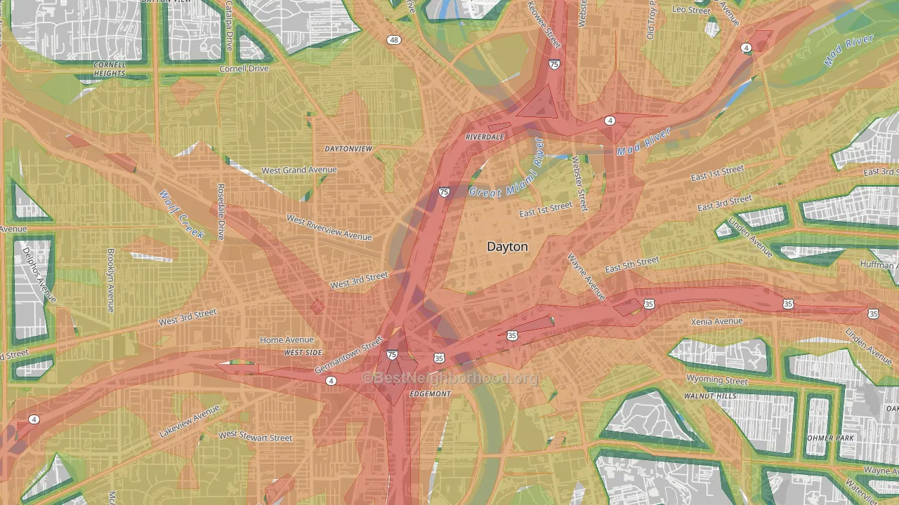45422, OH Map of Noise Levels in 45422