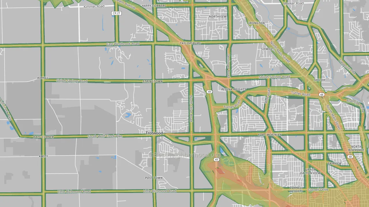 45426, OH Map of Noise Levels in 45426