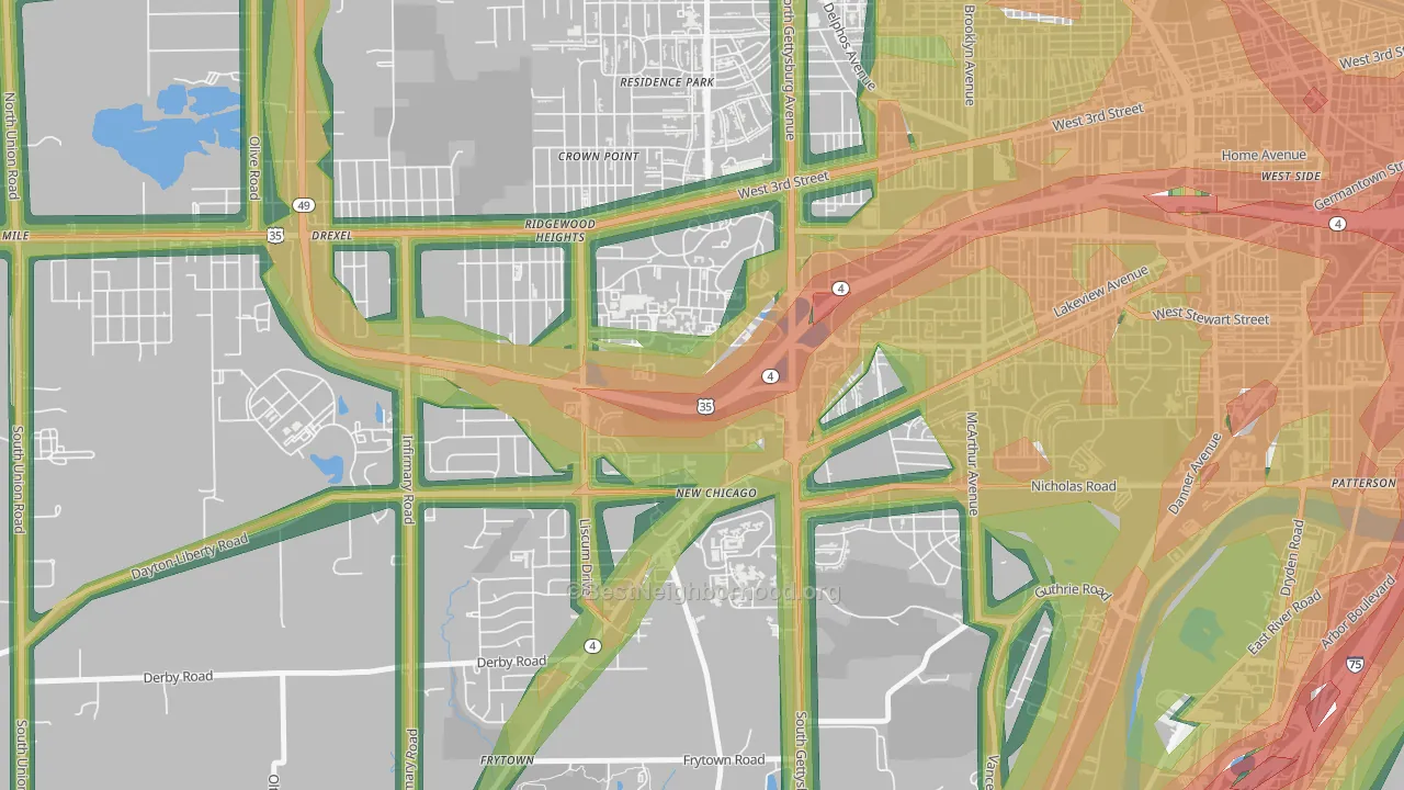 45428, OH Map of Noise Levels in 45428