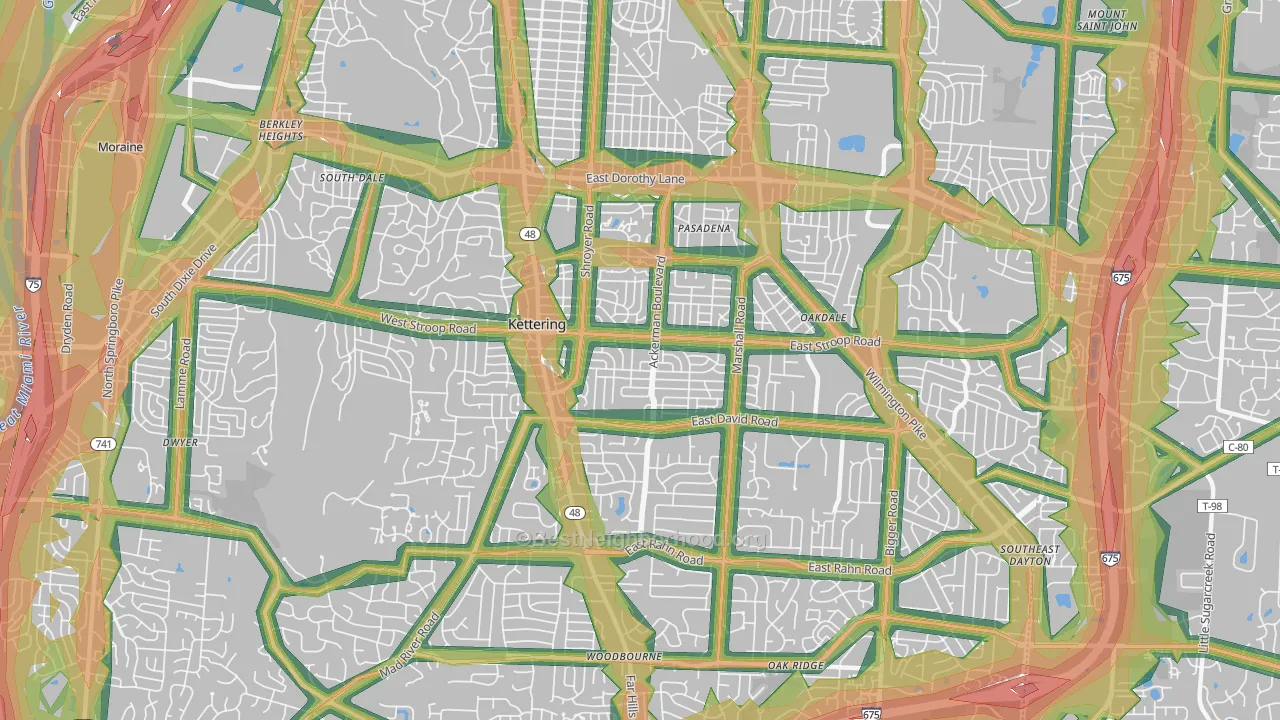 45429, OH Map of Noise Levels in 45429