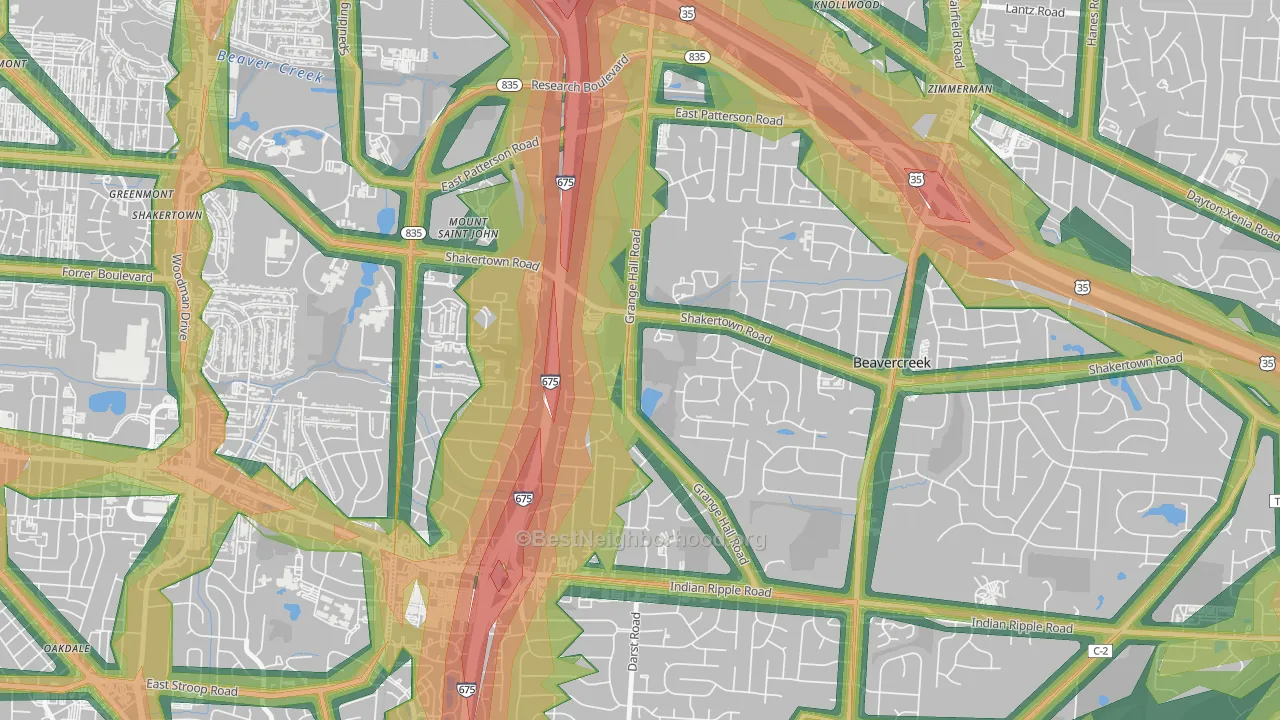 45430, OH Map of Noise Levels in 45430