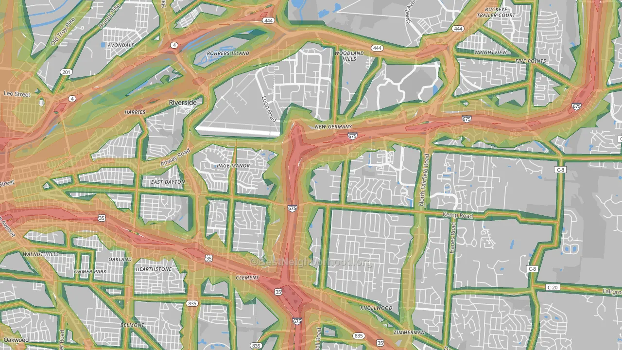 45431, OH Map of Noise Levels in 45431