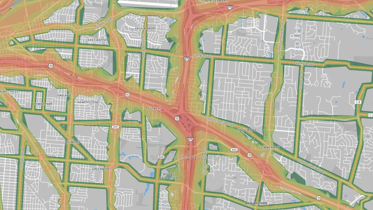 45432, OH Map of Noise Levels in 45432
