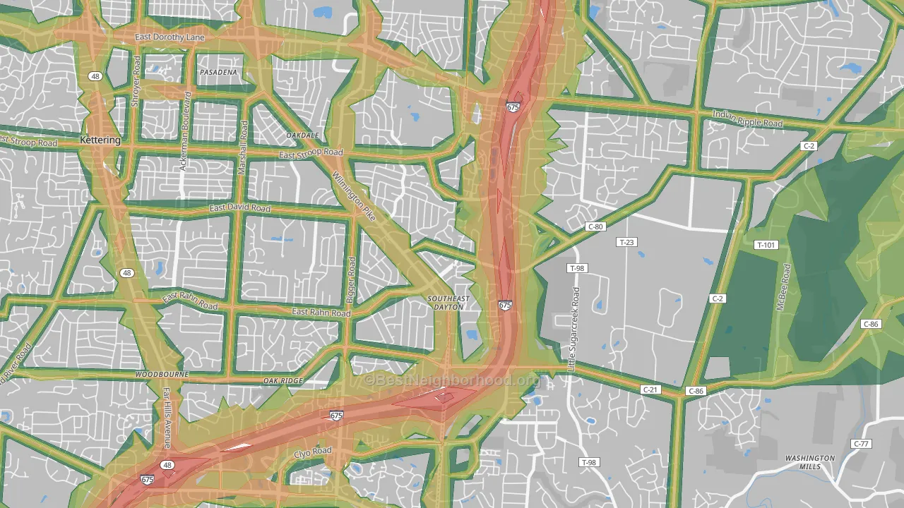 45440, OH Map of Noise Levels in 45440