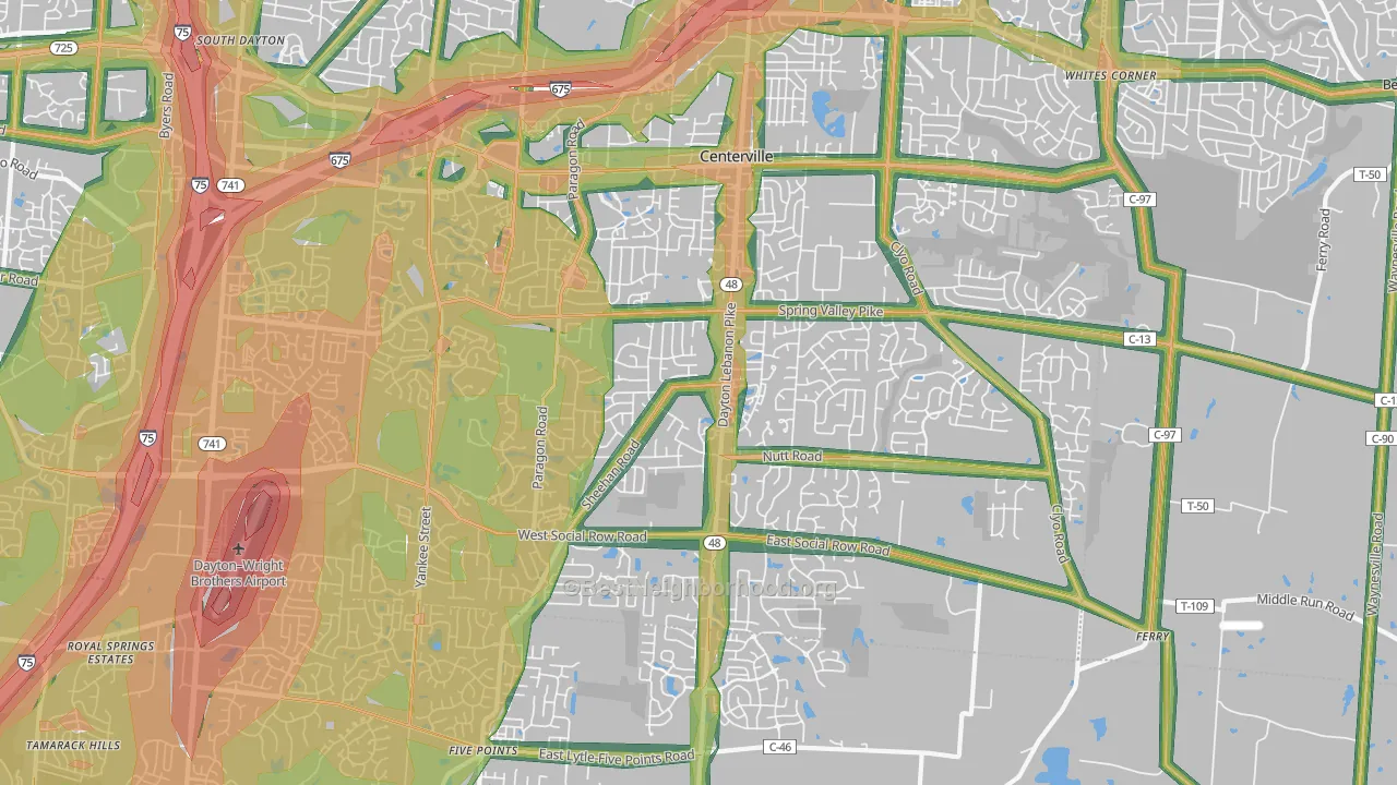 45458, OH Map of Noise Levels in 45458