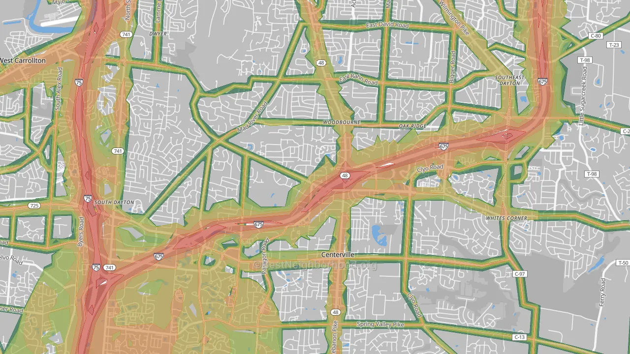 45459, OH Map of Noise Levels in 45459