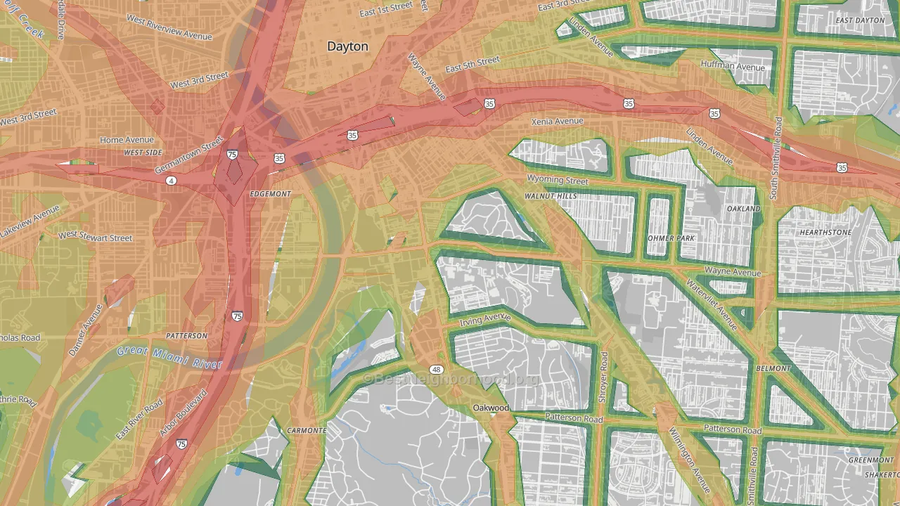 45469, OH Map of Noise Levels in 45469