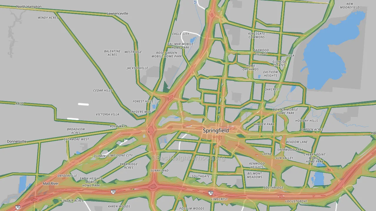 45502, OH Map of Noise Levels in 45502